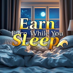 A captivating book cover for 'Earn While You Sleep'