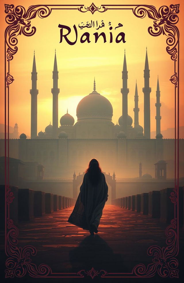 A mysterious book cover for 'Rania' set in the Middle Ages during the Arabic/Islamic era