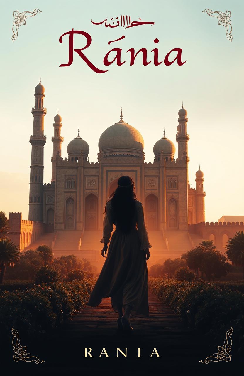 A mysterious and enchanting book cover for the title 'Rania', set in the Middle Ages during the Arabic/Islamic era