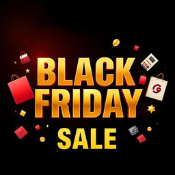 A striking Black Friday logo banner featuring bold, eye-catching typography that says 'Black Friday Sale' in large letters