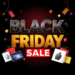 A striking Black Friday logo banner featuring bold, eye-catching typography that says 'Black Friday Sale' in large letters