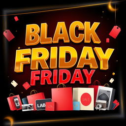 A striking Black Friday logo banner featuring bold, eye-catching typography that says 'Black Friday Sale' in large letters
