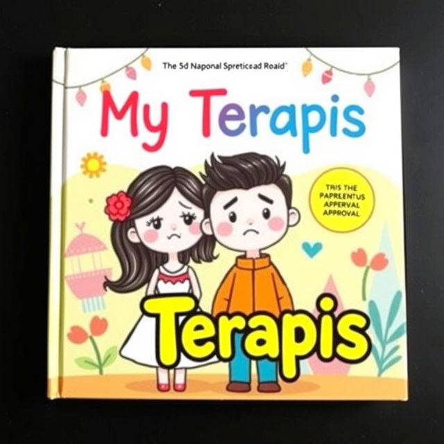 A colorful and expressive cartoon cover illustrating a couple, drawn in a charming and playful style, standing apart with sad expressions, symbolizing their separation due to parental approval