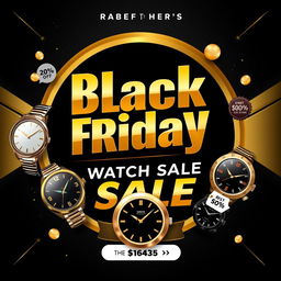 A dynamic Black Friday logo banner specifically promoting a hand watches sale