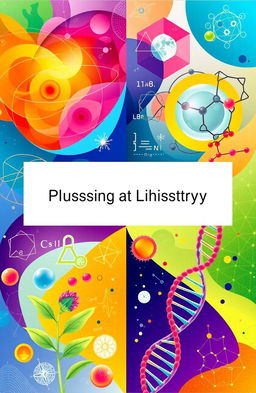 An academic book cover that visually intertwines the elements of physics, chemistry, mathematics, and biology