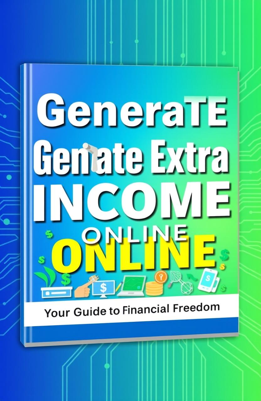 A vibrant eBook cover designed to teach readers how to earn extra income online