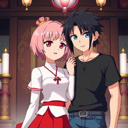 Sakura Haruno, portrayed as a 12-year-old empress with strong and powerful love for Sasuke, who is depicted as a 19-year-old