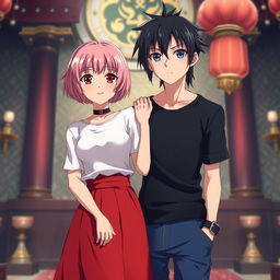 Sakura Haruno, portrayed as a 12-year-old empress with strong and powerful love for Sasuke, who is depicted as a 19-year-old