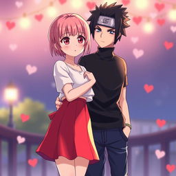Sakura Haruno, portrayed as a 12-year-old, is depicted with beautiful red eyes, a small mouth, a petite nose, and short pink hair