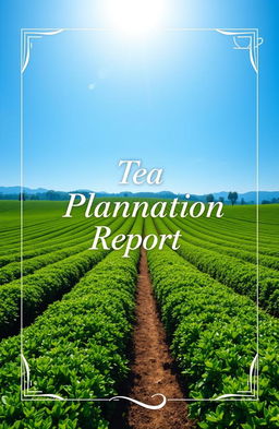 An elegant front cover page design for a tea plantation report
