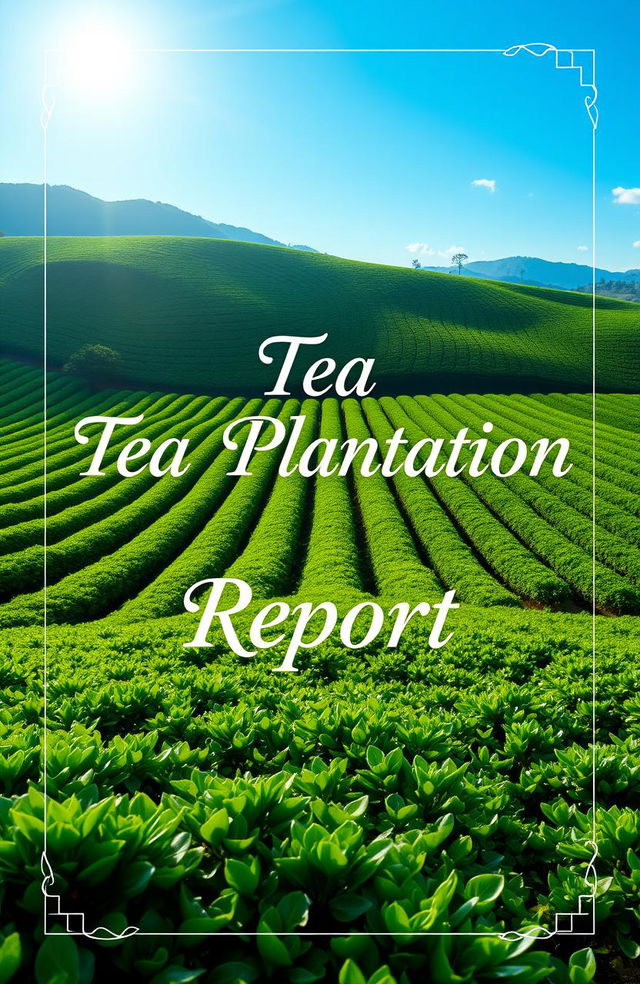 An elegant front cover page design for a tea plantation report