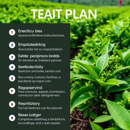 Develop a detailed audit plan for a tea plantation that includes the following components: 1