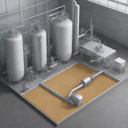 Illustration of the feed yeast production process in a modern industrial environment.