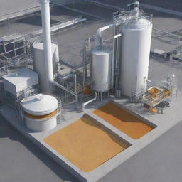 Illustration of the feed yeast production process in a modern industrial environment.