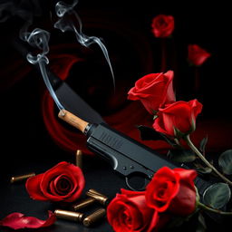 An eye-catching book cover design for a dark romance novel featuring an enemies-to-lovers theme