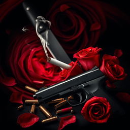 An eye-catching book cover design for a dark romance novel featuring an enemies-to-lovers theme