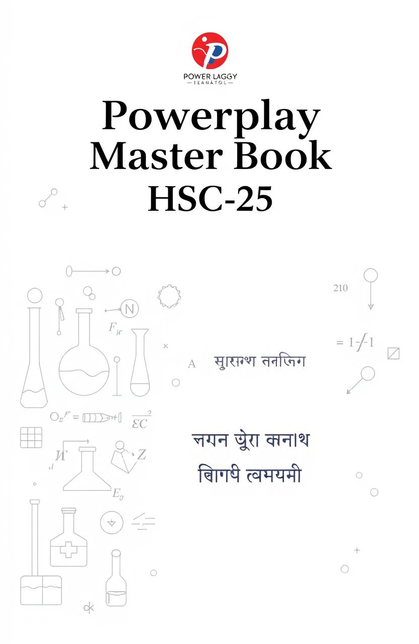 A formal and realistic book cover design for a textbook titled 'Powerplay Master Book' aimed at HSC-25 students