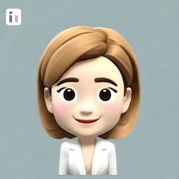 Generate a 3D memoji of a Japanese woman in business style, focusing on the details of the face and head in an animated cartoon style. The image should be a close-up, portrait view with no body visible.