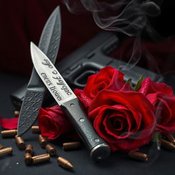 A dramatic dark romance book cover featuring a black and red background