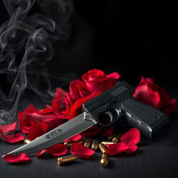 A captivating dark romance book cover featuring a black and red background that sets a moody tone