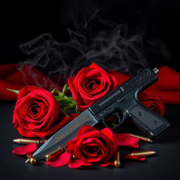 A captivating dark romance book cover featuring a black and red background that sets a moody tone