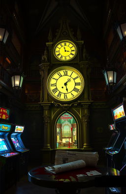 A grand clock inside Cinderella Castle at Disneyland, featuring an enchanting and magical atmosphere