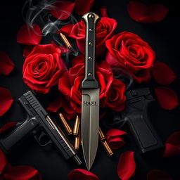 An evocative A4 dark romance book cover, sized 1414 px x 2250 px, featuring a rich black and red background that exudes intensity