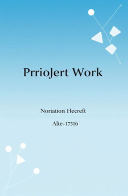 A professionally designed cover page for a project work, featuring a modern and clean layout