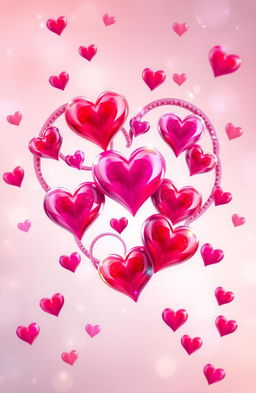 An artistic representation of infinite hearts, intertwined and blending into one another, creating a mesmerizing pattern