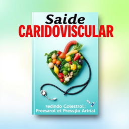 A visually compelling ebook cover featuring a heart symbol composed of fruits and vegetables, signifying healthy eating for cardiovascular health