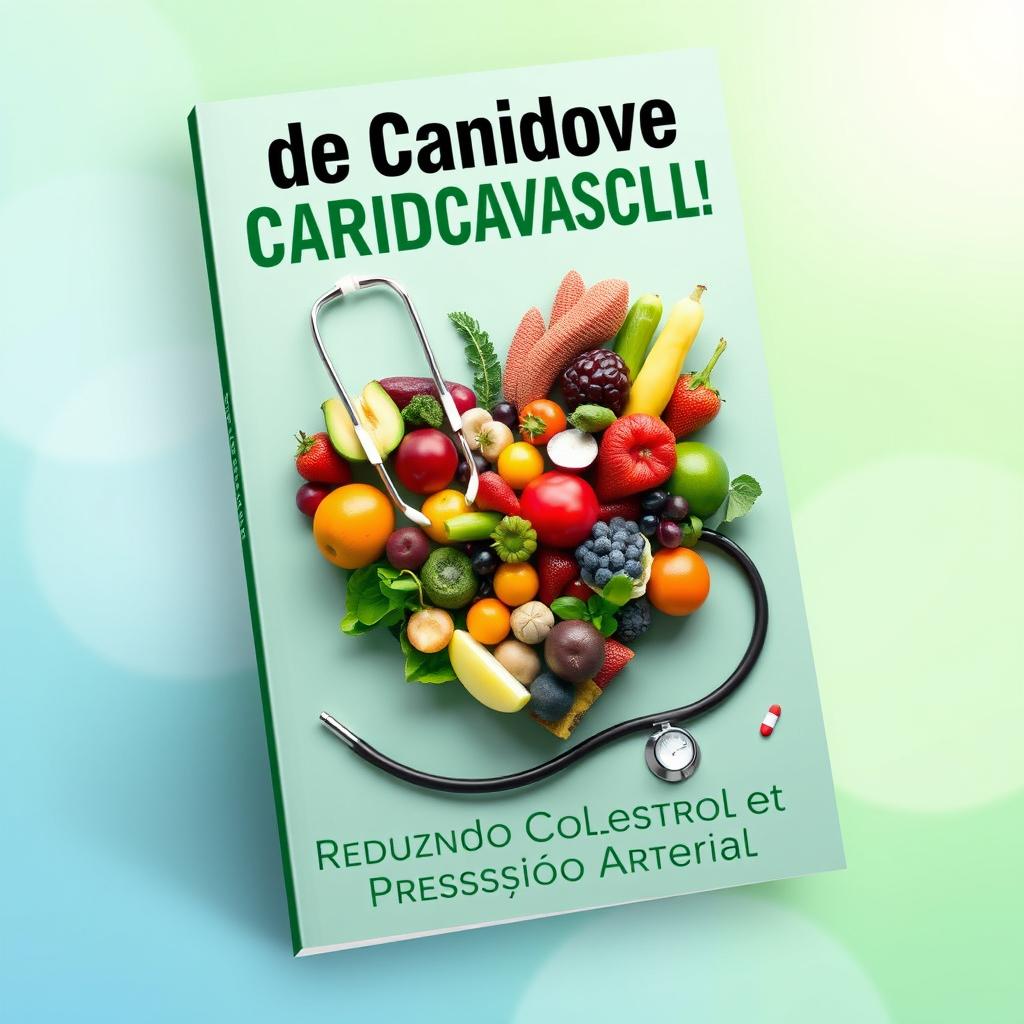 A visually compelling ebook cover featuring a heart symbol composed of fruits and vegetables, signifying healthy eating for cardiovascular health