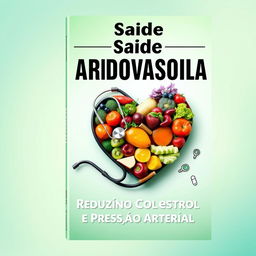 A visually compelling ebook cover featuring a heart symbol composed of fruits and vegetables, signifying healthy eating for cardiovascular health