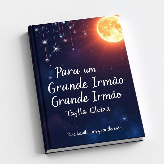 An enchanting book cover design that captures a celestial theme, featuring a mesmerizing meteor shower lighting up the night sky