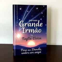 An enchanting book cover design that captures a celestial theme, featuring a mesmerizing meteor shower lighting up the night sky