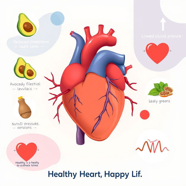 An informative and visually engaging illustration focused on cardiovascular health