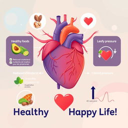 An informative and visually engaging illustration focused on cardiovascular health