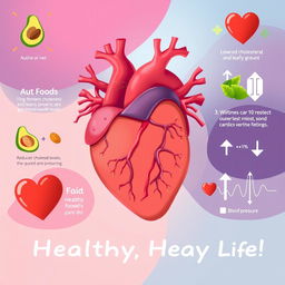 An informative and visually engaging illustration focused on cardiovascular health