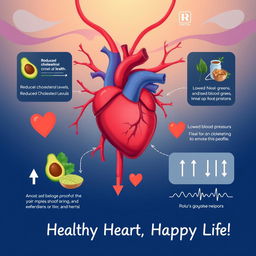 An informative and visually engaging illustration focused on cardiovascular health