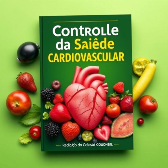 Uma capa visualmente impactante para um eBook sobre saúde cardiovascular