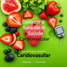 Uma capa visualmente impactante para um eBook sobre saúde cardiovascular
