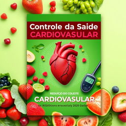 Uma capa visualmente impactante para um eBook sobre saúde cardiovascular