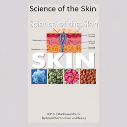 A creative cover page design for a diploma project titled 'Science of the Skin'