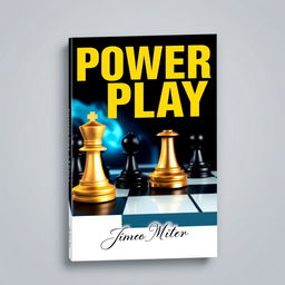An imaginative book cover design for a fictional book titled "Power Play Master"