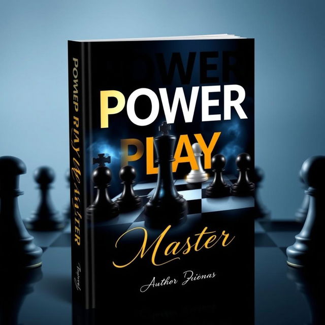 An imaginative book cover design for a fictional book titled "Power Play Master"