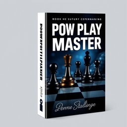 An imaginative book cover design for a fictional book titled "Power Play Master"