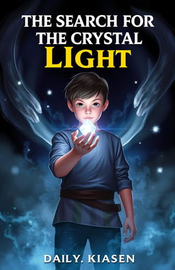 An impactful book cover for 'The Search for the Crystal of Light'