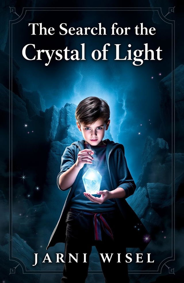 An impactful book cover for 'The Search for the Crystal of Light'