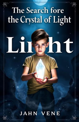 An impactful book cover for 'The Search for the Crystal of Light'