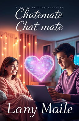 A romantic novel cover featuring two chatmates who are physically separated by miles but united by their digital connection