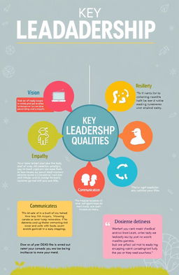 A visually engaging infographic illustrating key leadership qualities